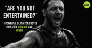 “Featured image with cinematic design highlighting Gladiator quotes about strength and honor”