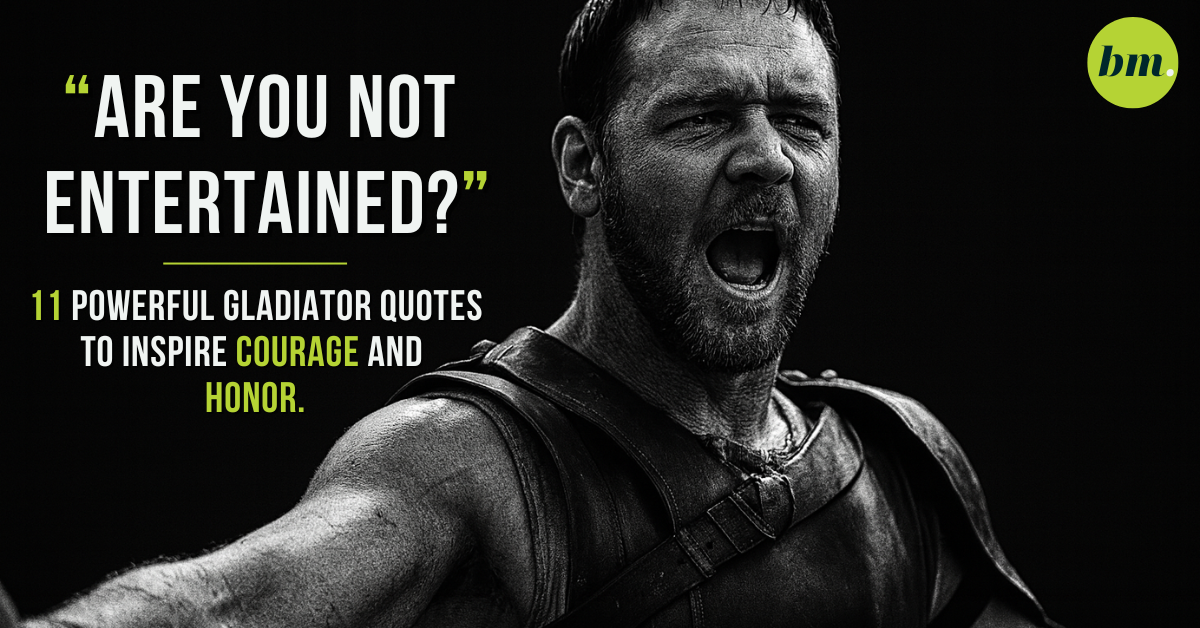 “Featured image with cinematic design highlighting Gladiator quotes about strength and honor”